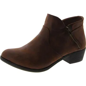 Abby Womens Padded Insole Block Heel Ankle Boots