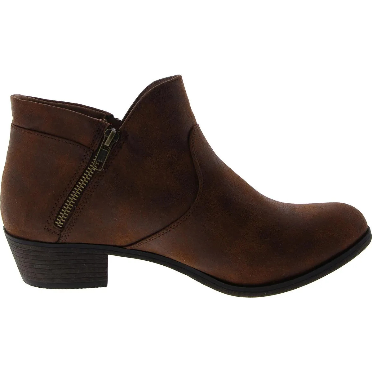 Abby Womens Padded Insole Block Heel Ankle Boots