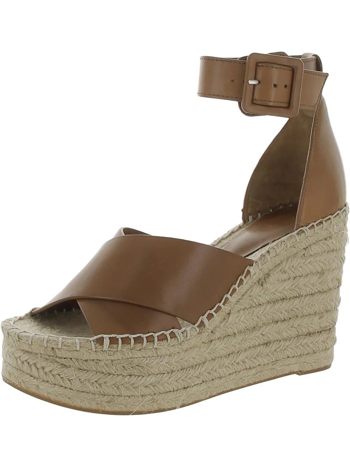 Able Womens Leather Criss-Cross Platform Sandals