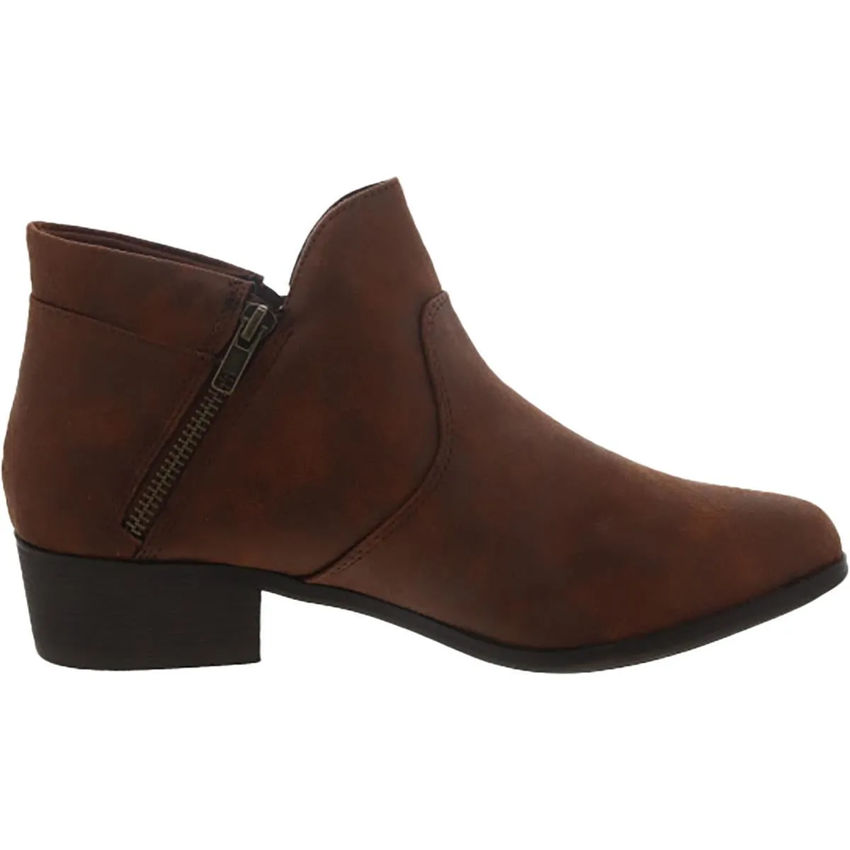 Adeline Womens Block Heel Almond Toe Ankle Boots