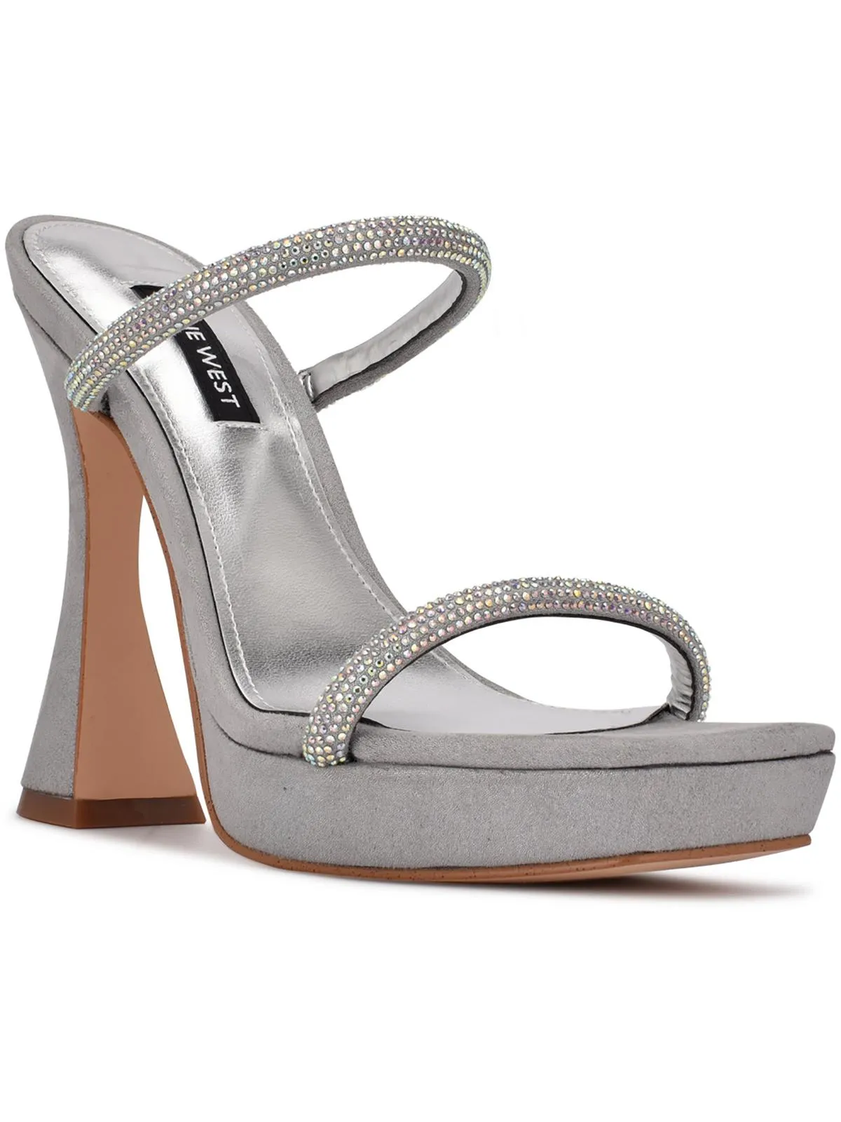 Adine 2 Womens Faux Suede Rhinestone Heels