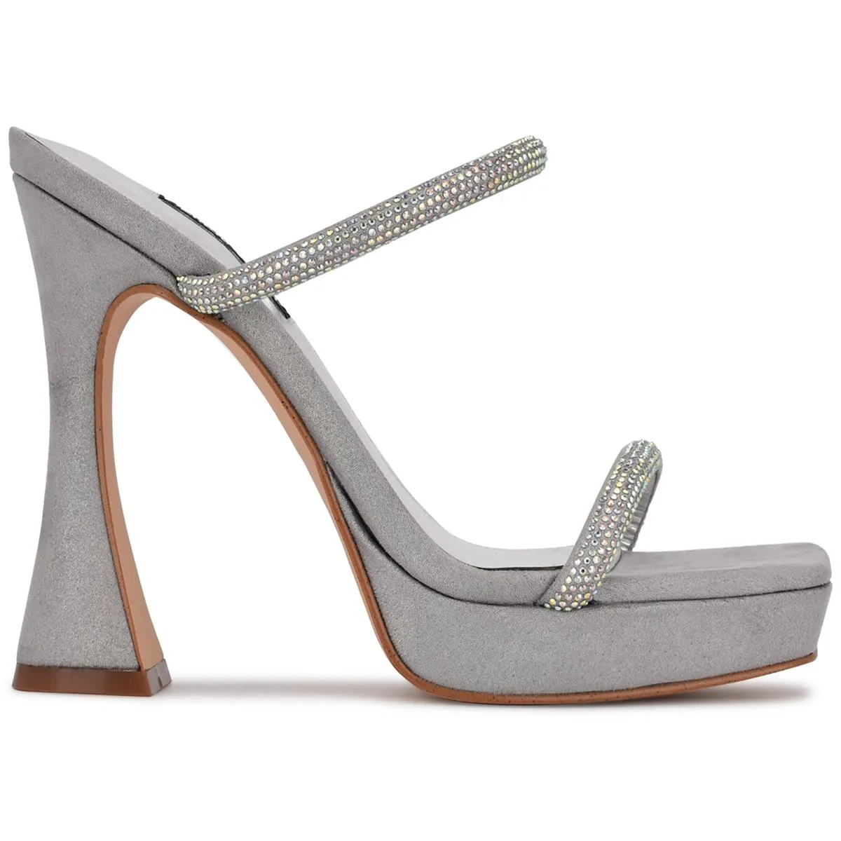 Adine 2 Womens Faux Suede Rhinestone Heels