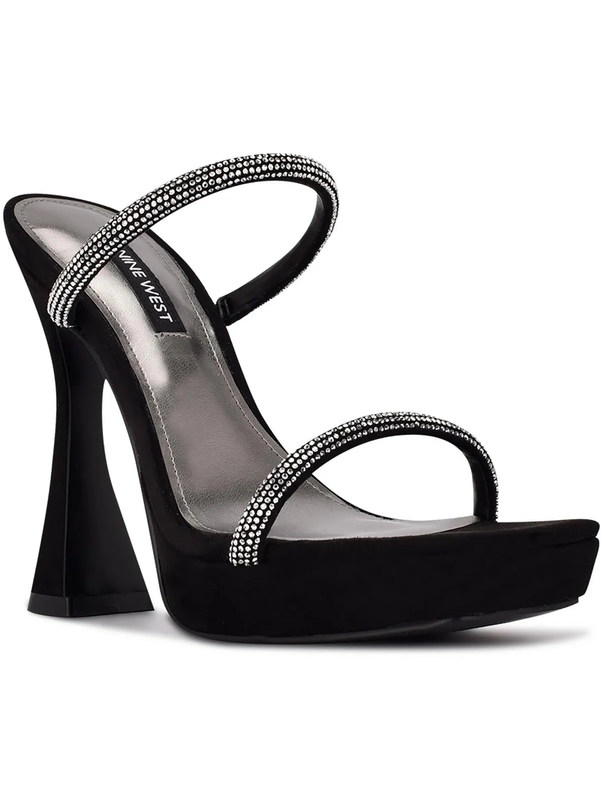 Adine 2 Womens Faux Suede Rhinestone Heels