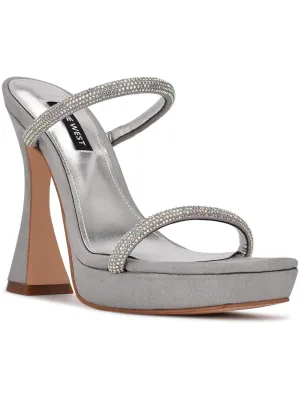 Adine 2 Womens Faux Suede Rhinestone Heels