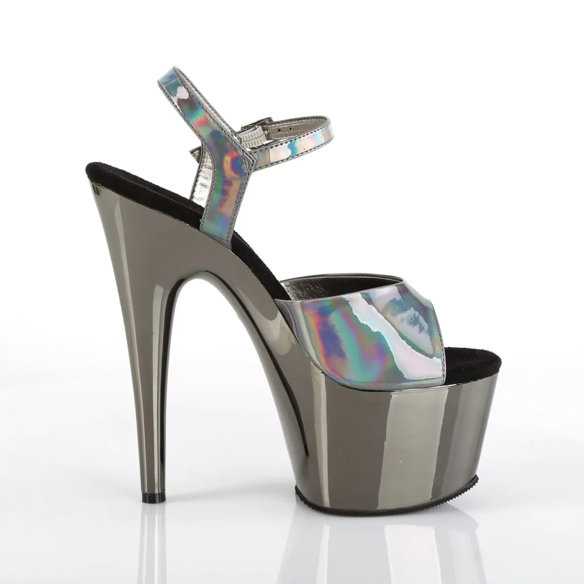 ADORE-709HGCH Pewter Hologram Sandals