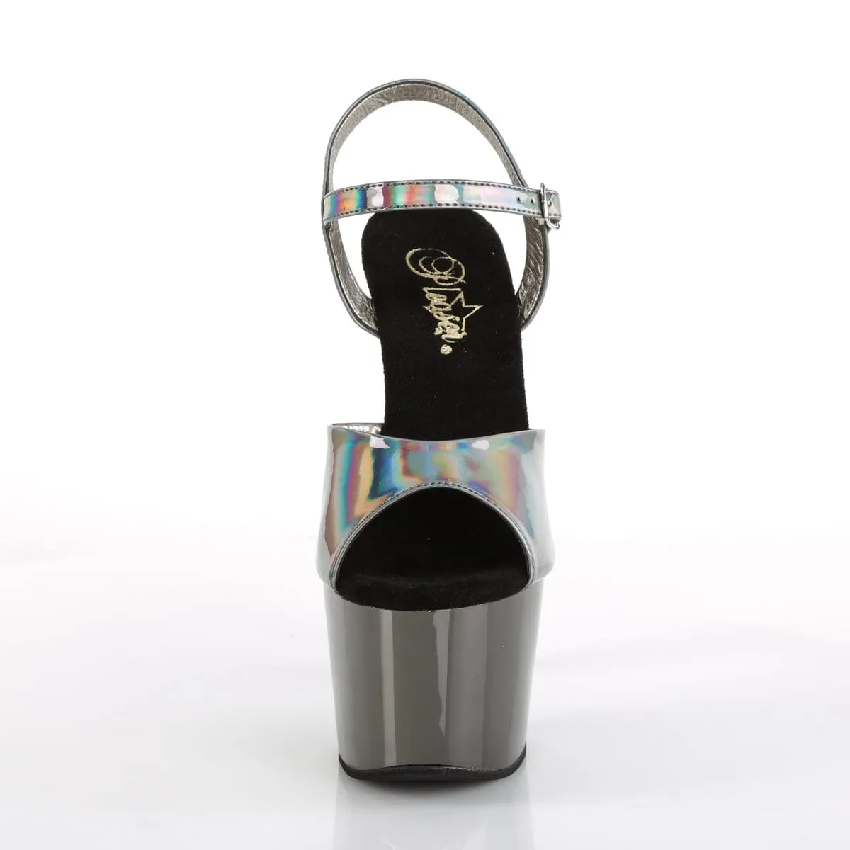 ADORE-709HGCH Pewter Hologram Sandals