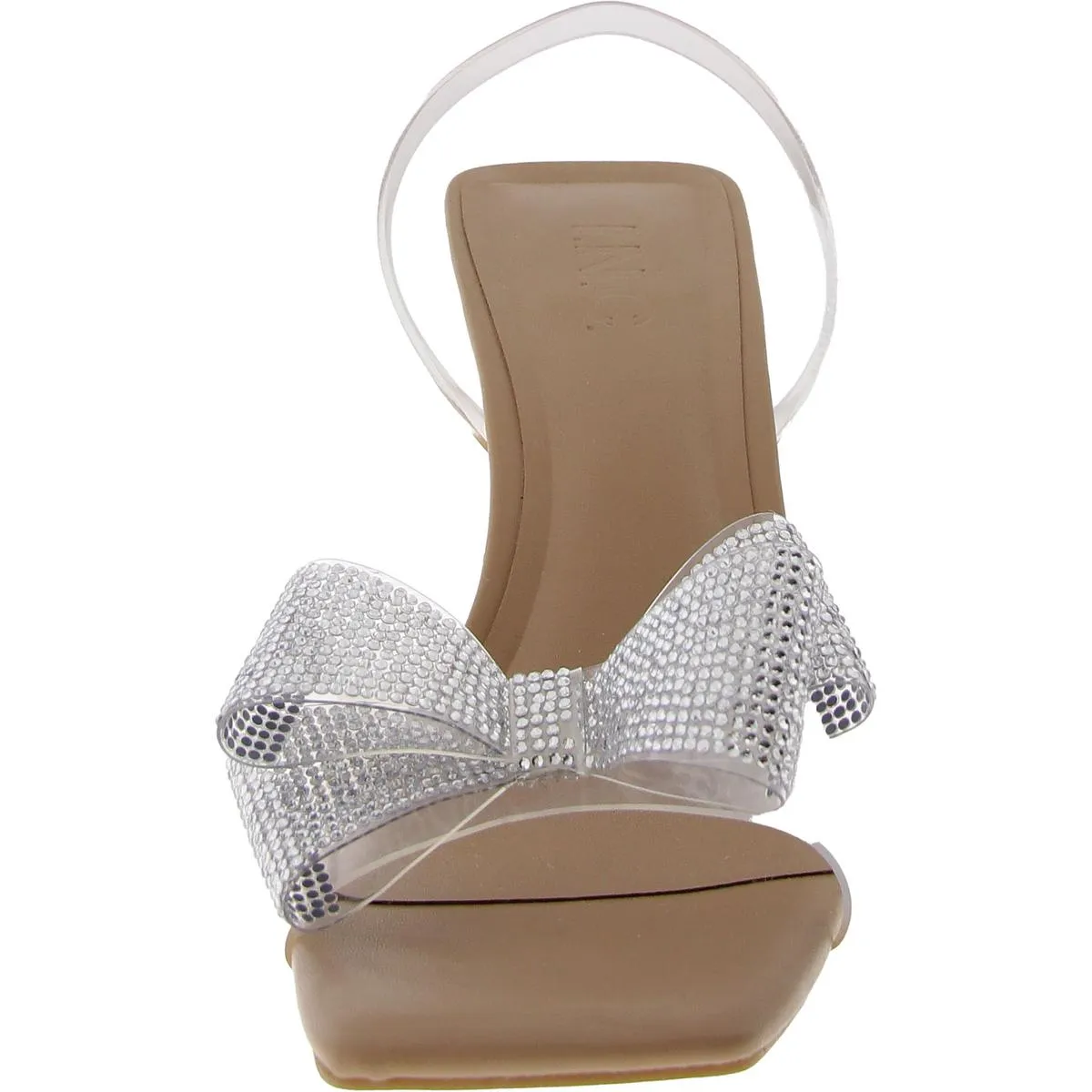 Aesca  Womens Embellished Square Toe Ankle Strap