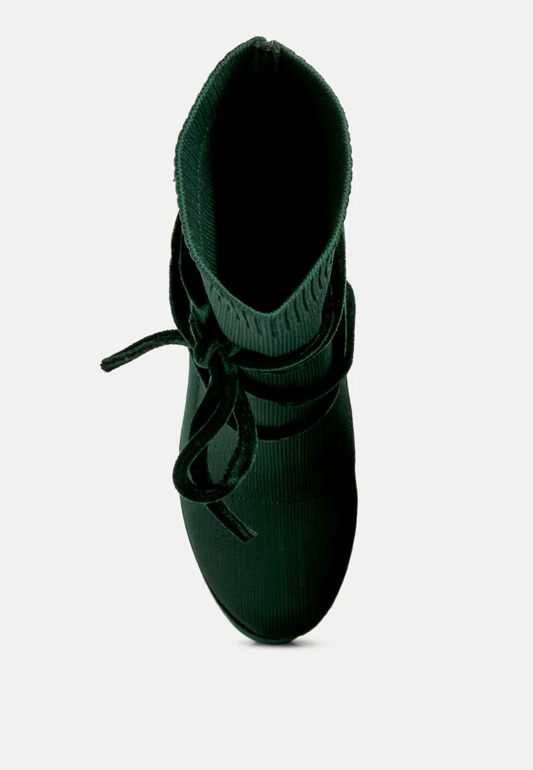 after pay high heel velvet knitted boot