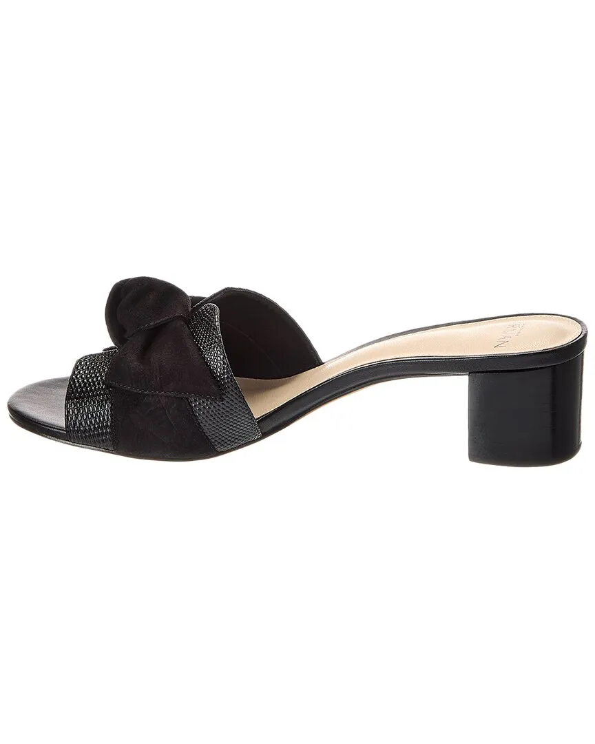 Alexandre Birman Maxi Clarita Block 45 Embossed Leather & Suede Sandal