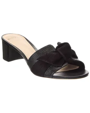 Alexandre Birman Maxi Clarita Block 45 Embossed Leather & Suede Sandal
