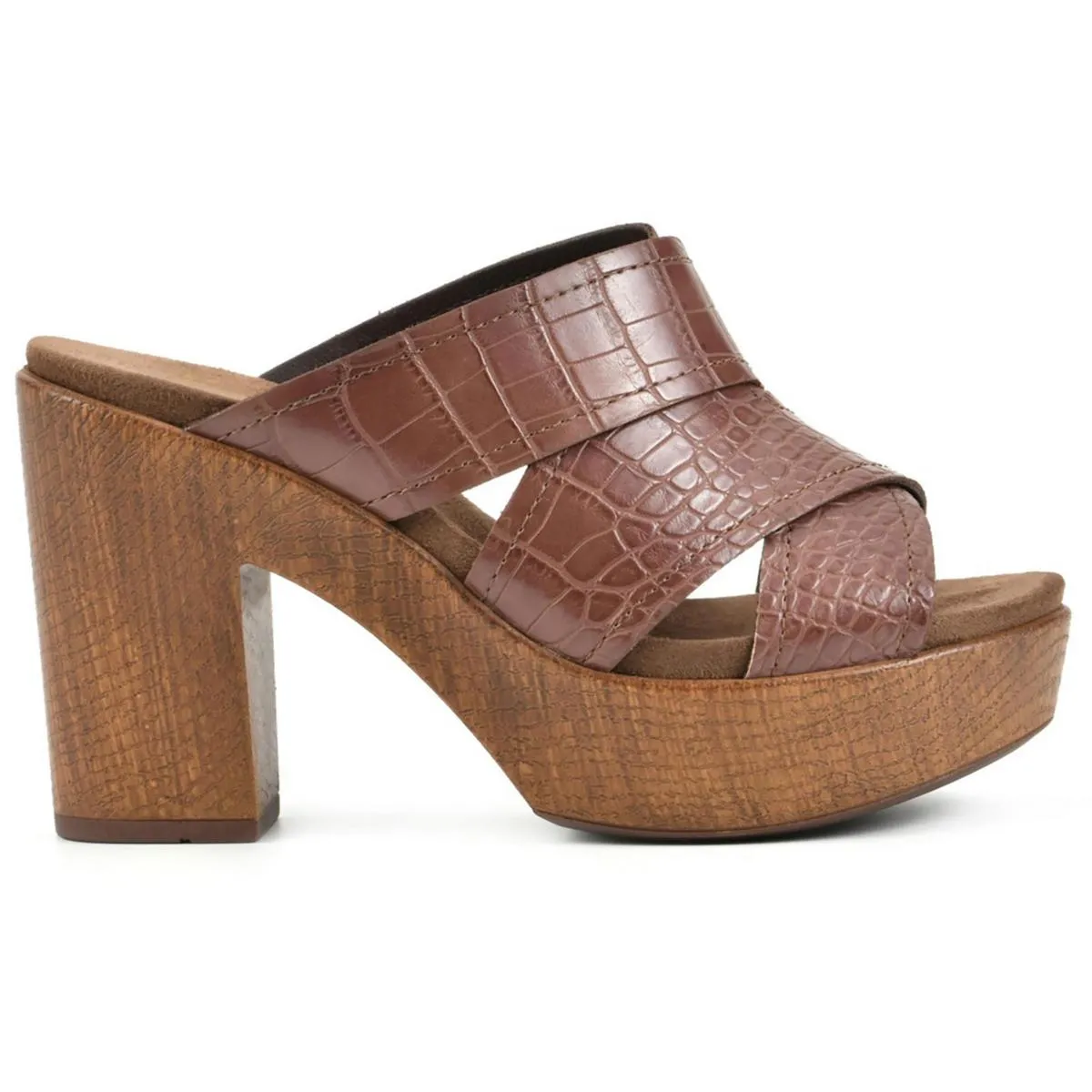 Alive Womens Faux Leather Snake Pattern Block Heel