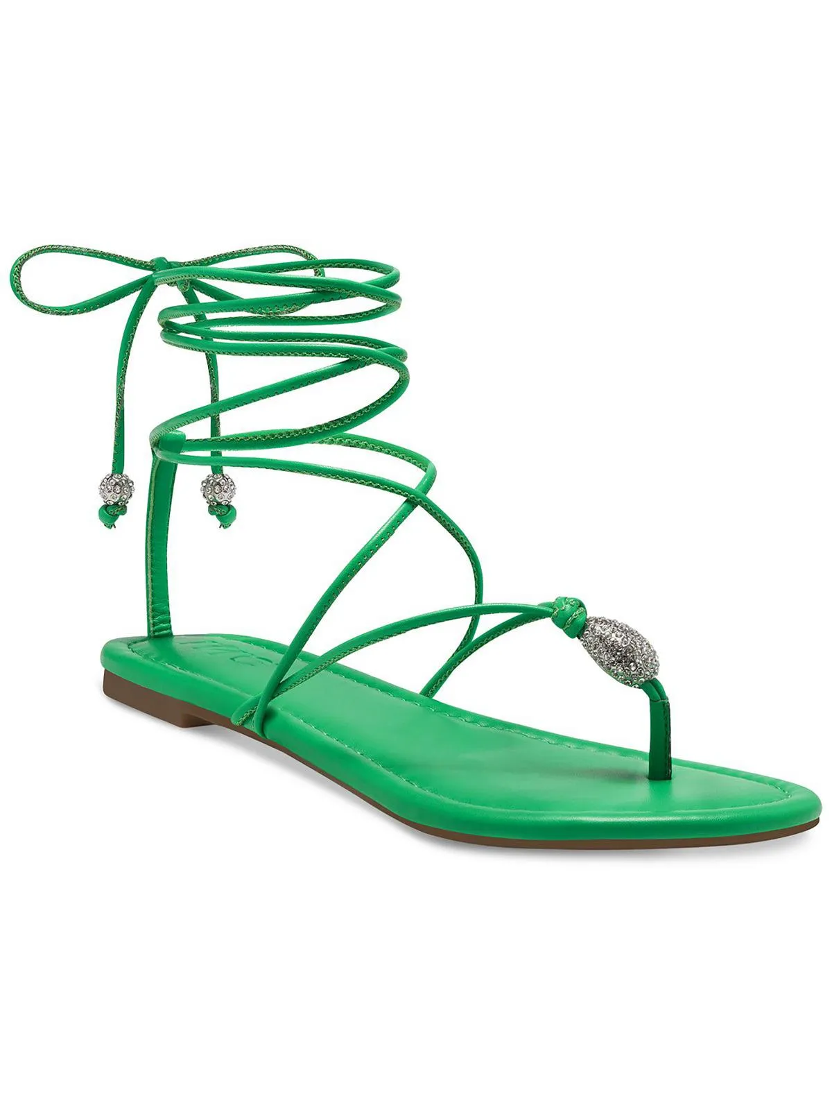 Amilie Womens Faux Leather Round Toe Strappy Sandals