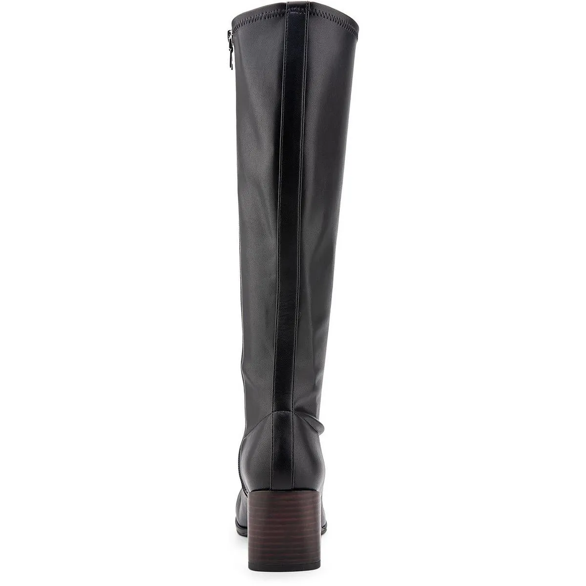 Angela Womens Zipper Faux Leather Knee-High Boots