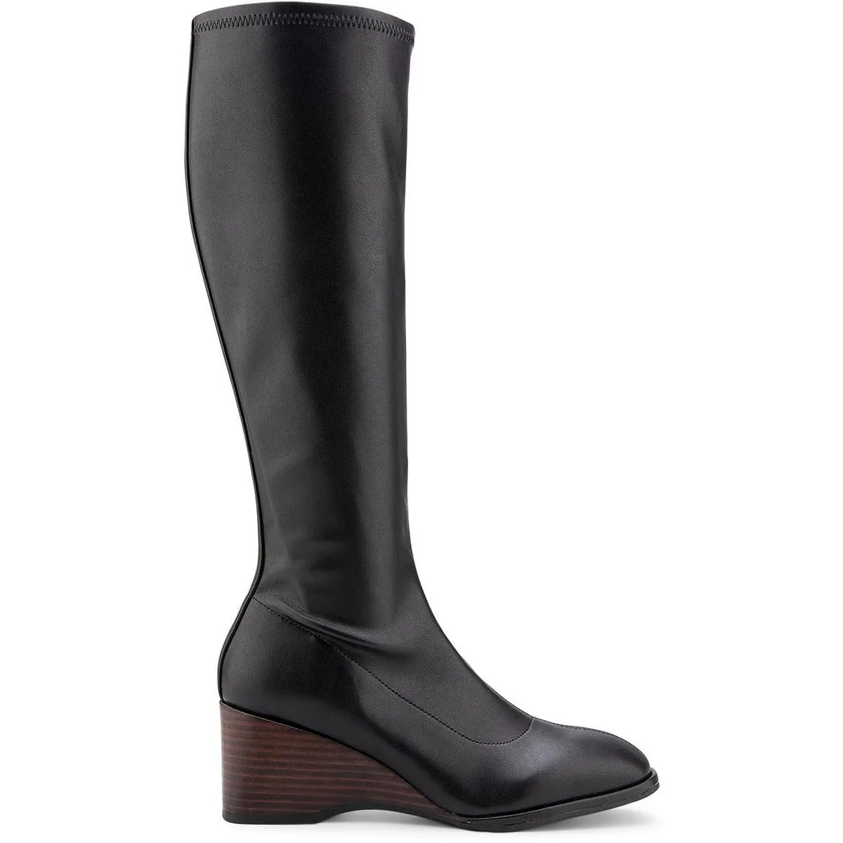 Angela Womens Zipper Faux Leather Knee-High Boots