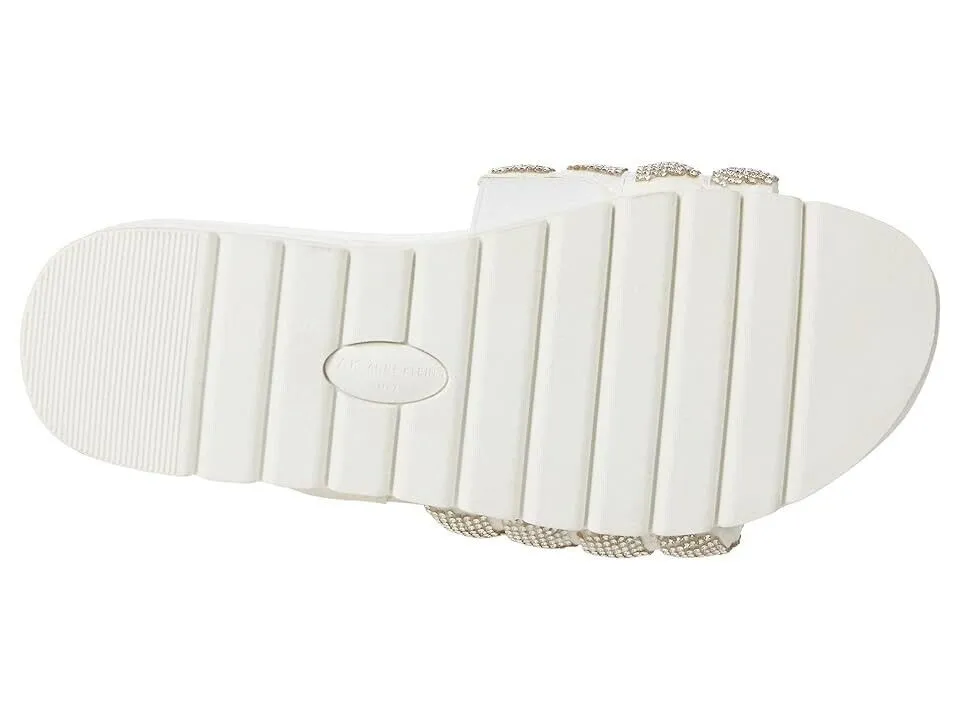 Anne Klein Gloria GLOR01F9-100 Slide Women's US 7.5 White Slip On Sandals KHD810