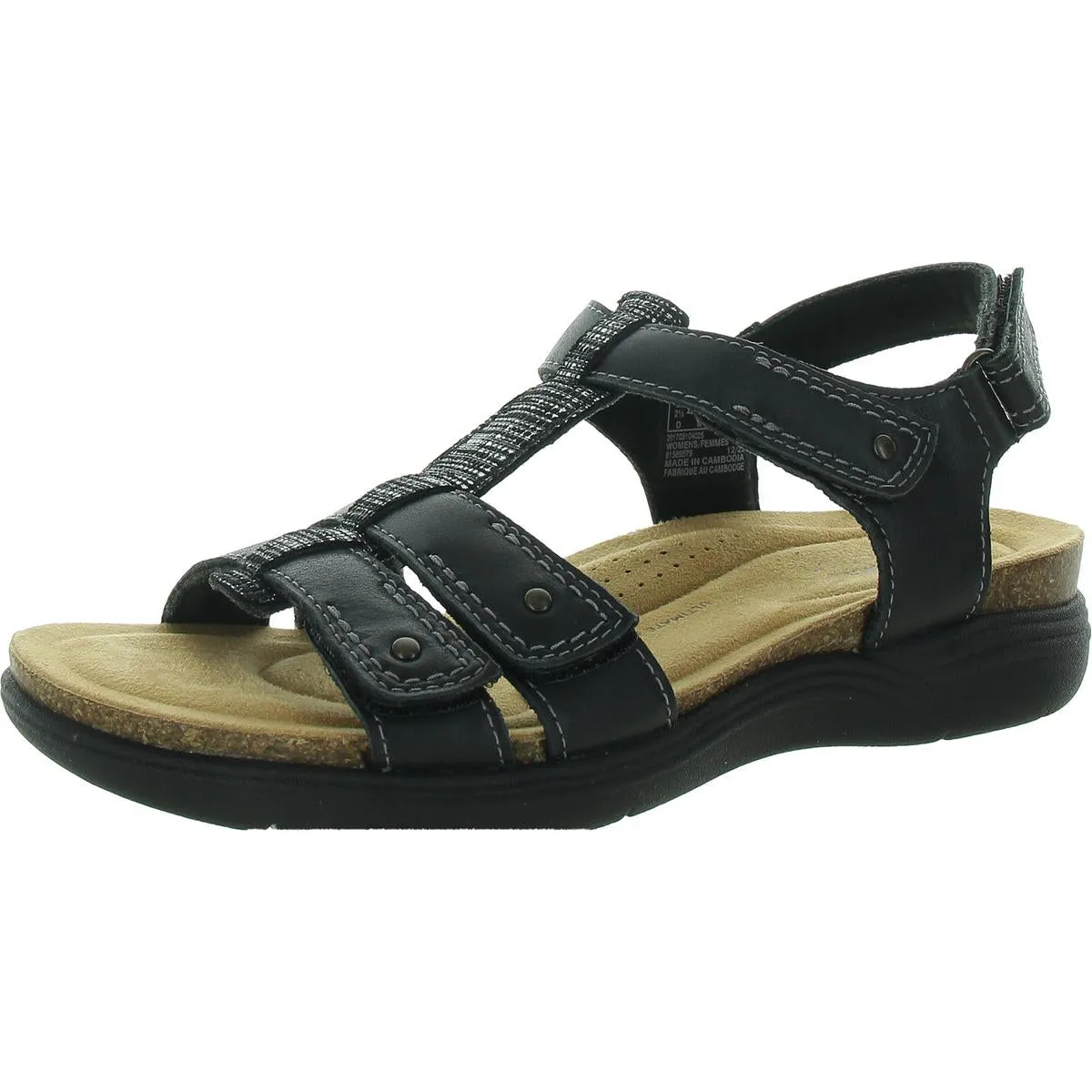 April Cove Womens Faux Leather Cushioned Footbed Slingback Sandals