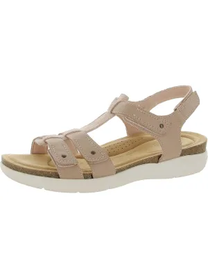 April Cove Womens Faux Leather Cushioned Footbed Slingback Sandals