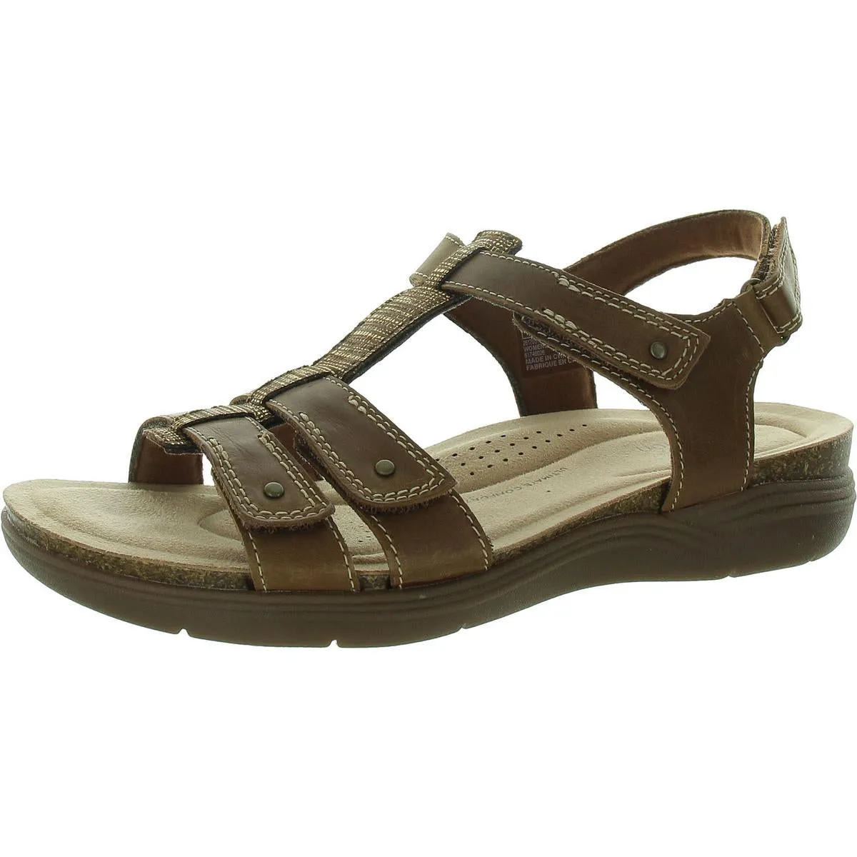 April Cove Womens Faux Leather Cushioned Footbed Slingback Sandals