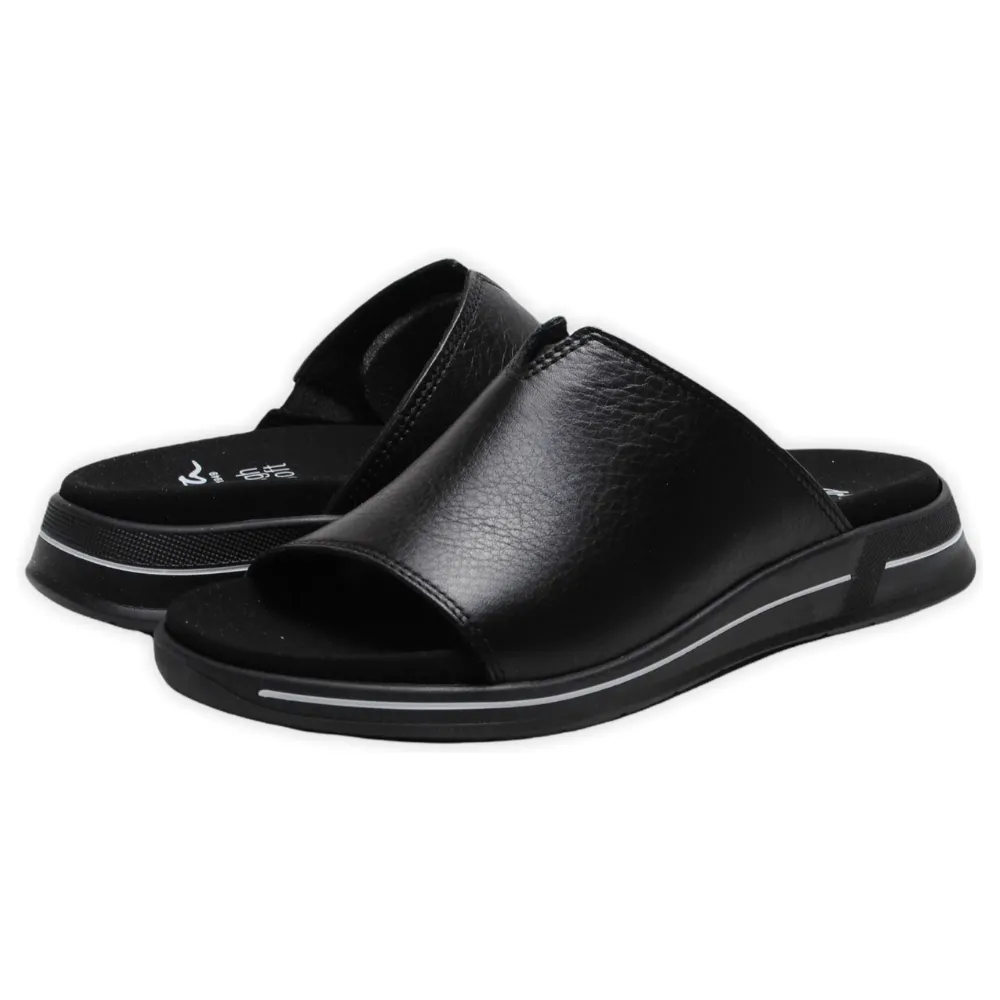 Ara Onella Black Leather Sandal (Women's)