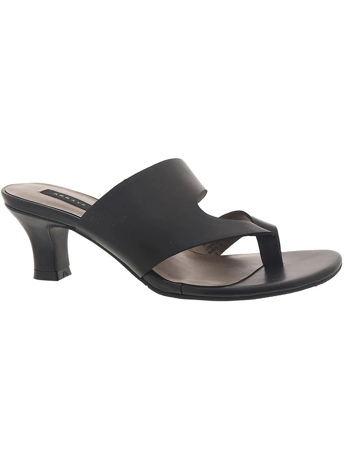 Arden Womens Faux Leather Thong Heel Sandals