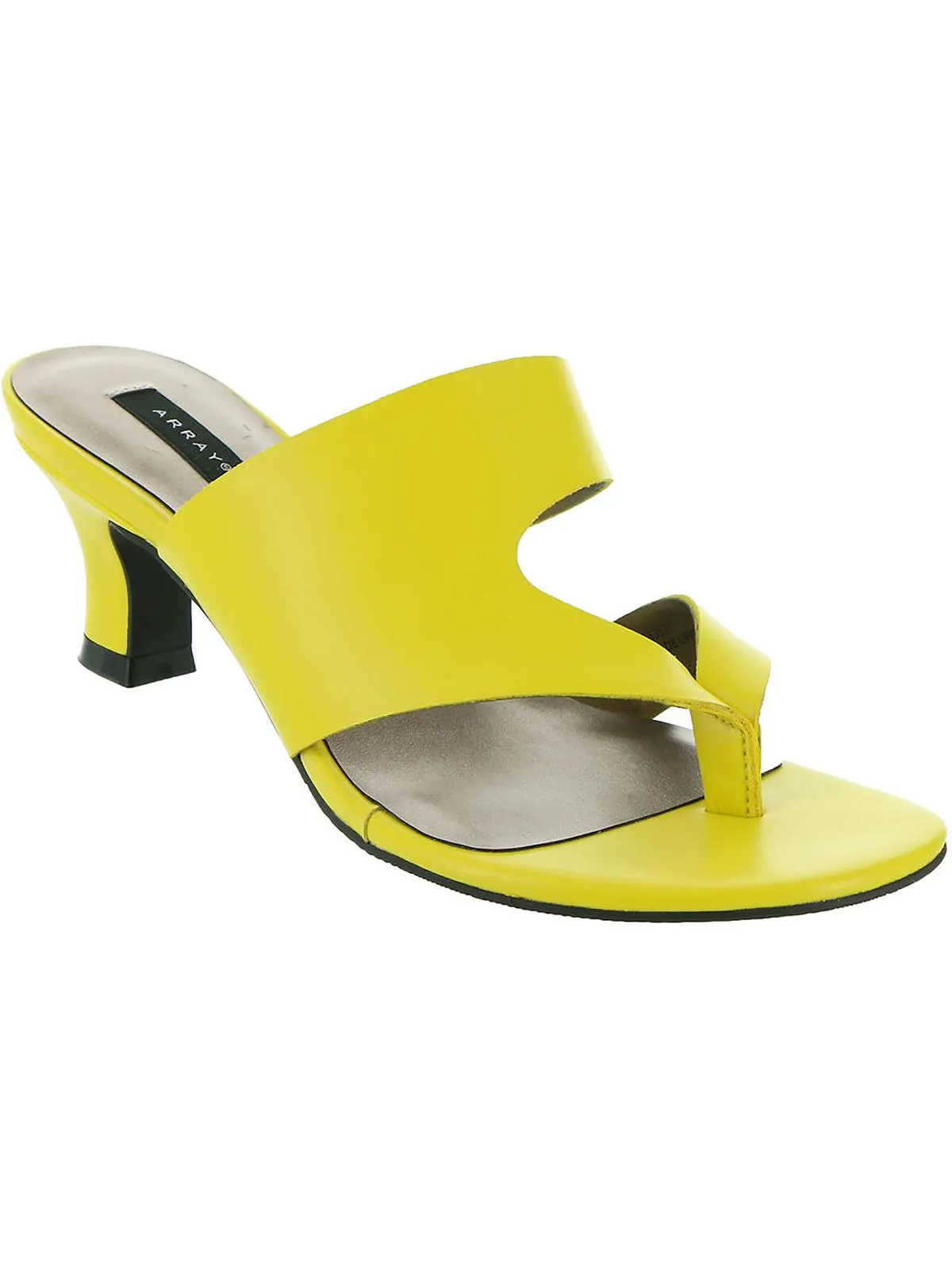 Arden Womens Faux Leather Thong Heel Sandals