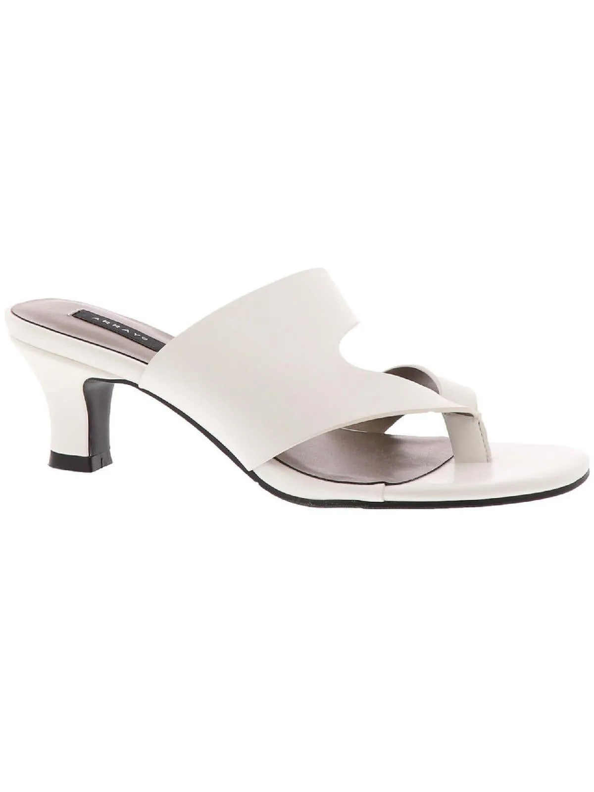 Arden Womens Faux Leather Thong Heel Sandals
