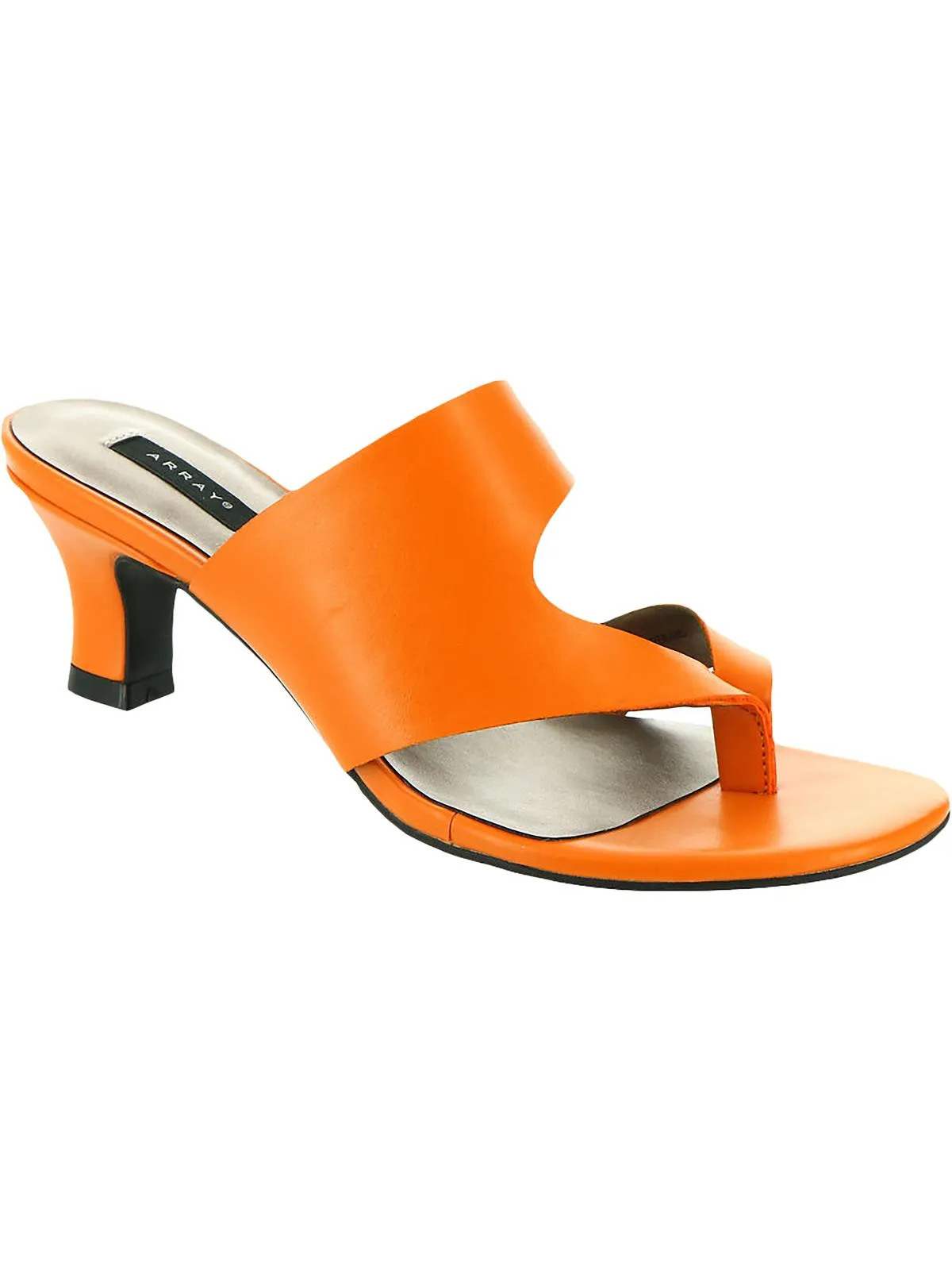 Arden Womens Faux Leather Thong Heel Sandals