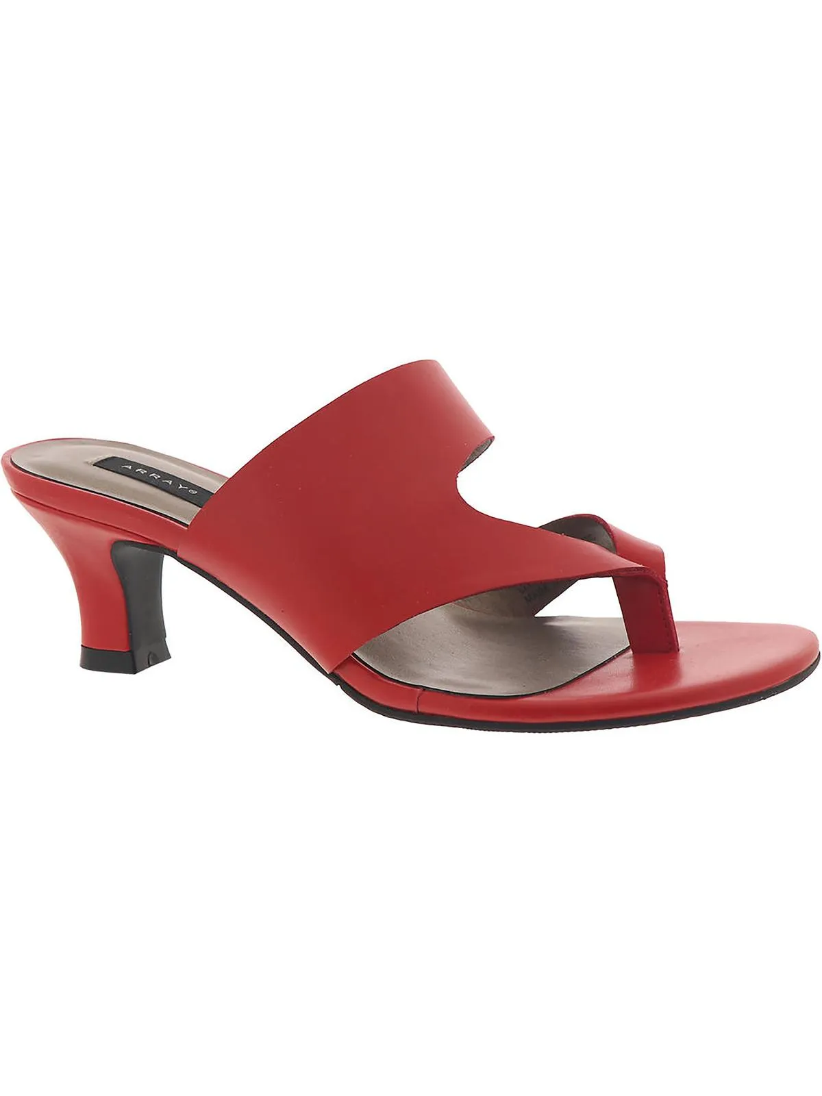 Arden Womens Faux Leather Thong Heel Sandals