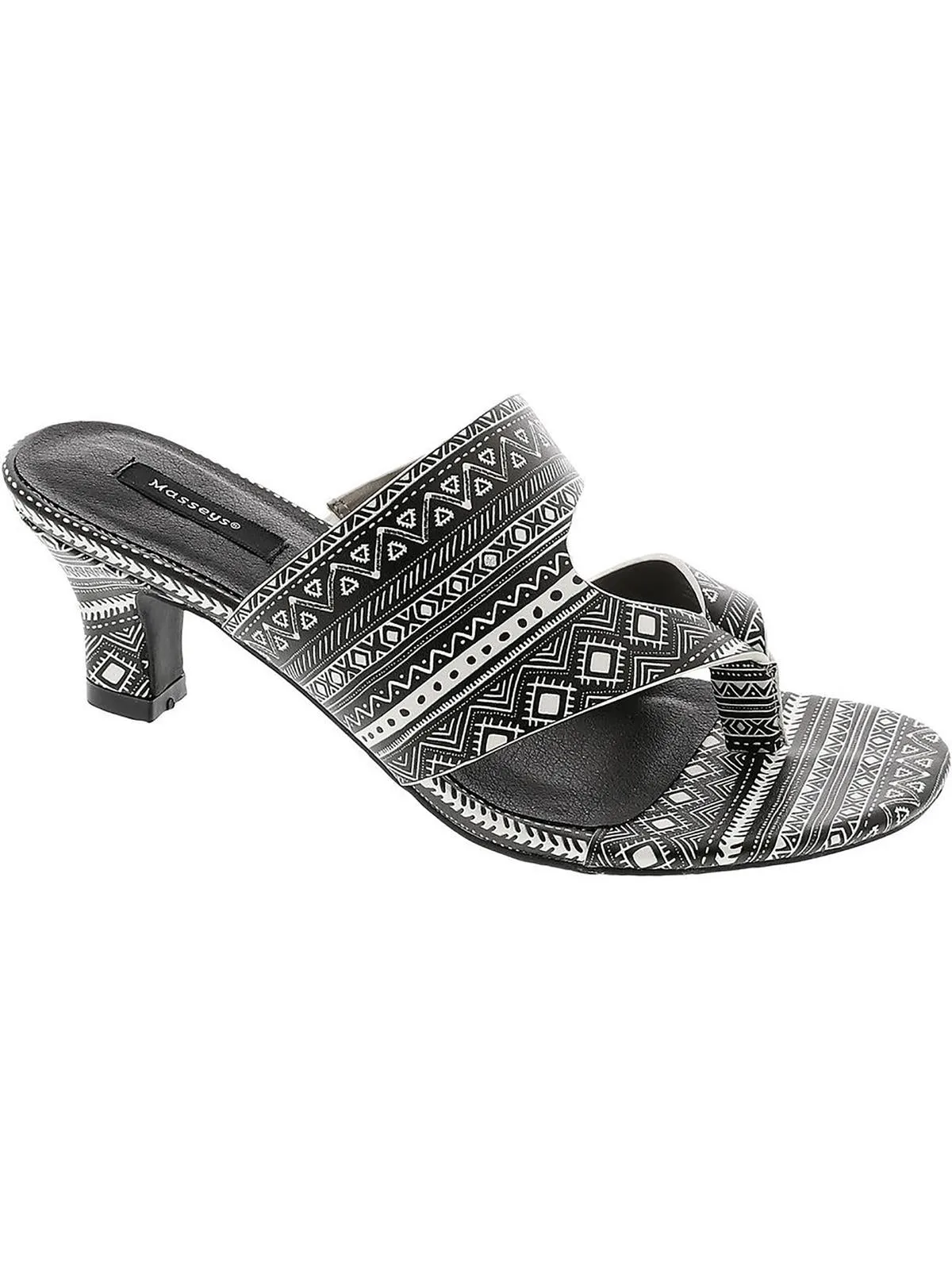 Arden Womens Faux Leather Thong Heel Sandals