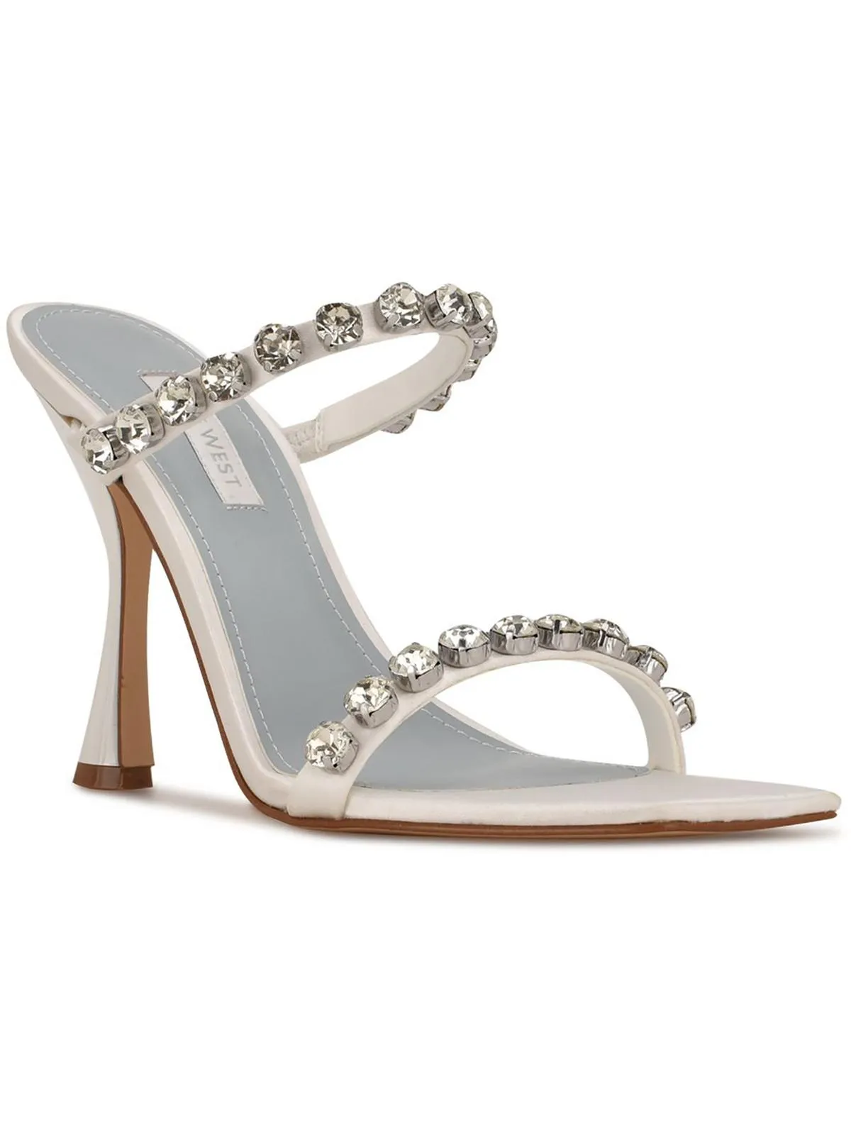 Aria Womens Satin Slip-On Heels