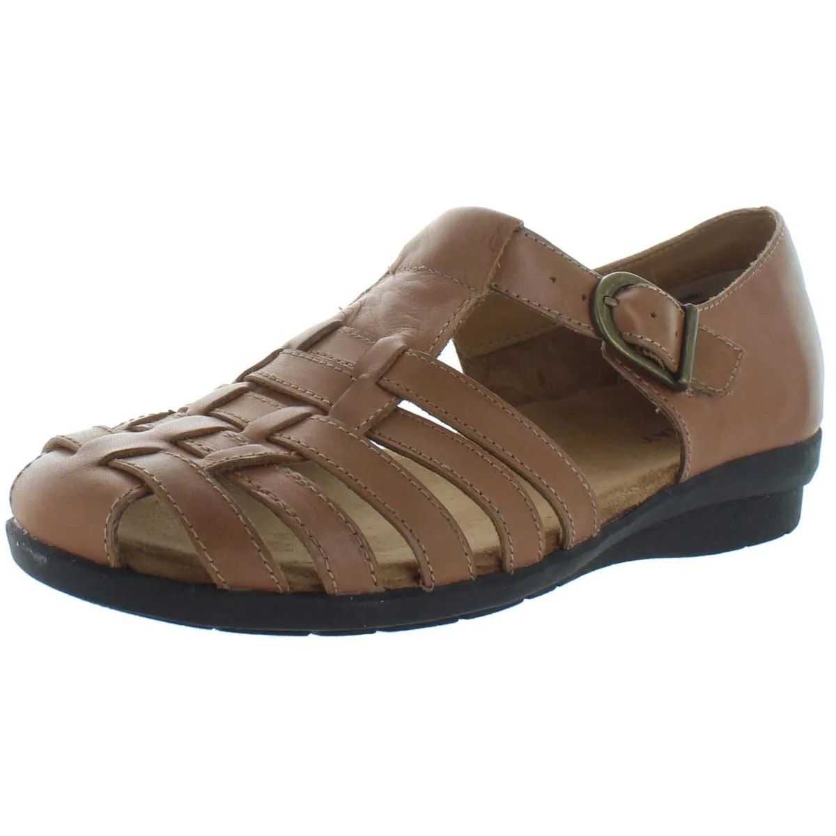Aruba Womens Leather Woven Fisherman Sandals