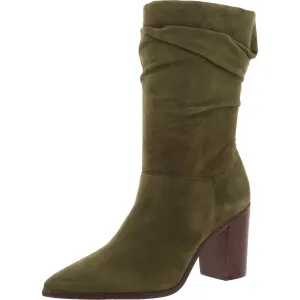 Ashlee Womens Solid Suede Mid-Calf Boots