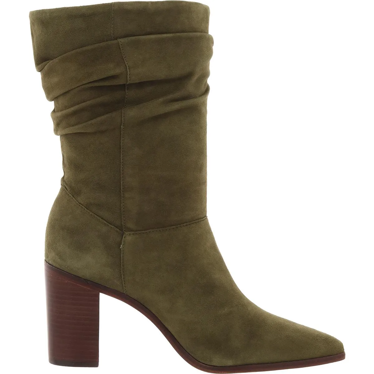 Ashlee Womens Solid Suede Mid-Calf Boots
