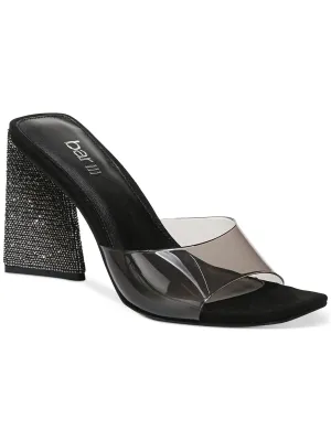 Avva Womens Rhinestone Square Toe Mule Sandals