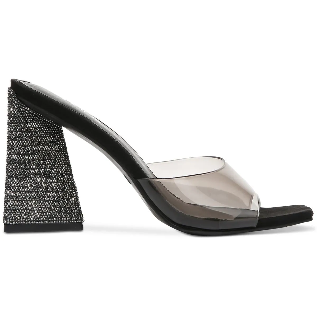 Avva Womens Rhinestone Square Toe Mule Sandals