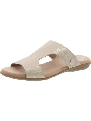 Baha Womens Faux Leather Slip On Slide Sandals