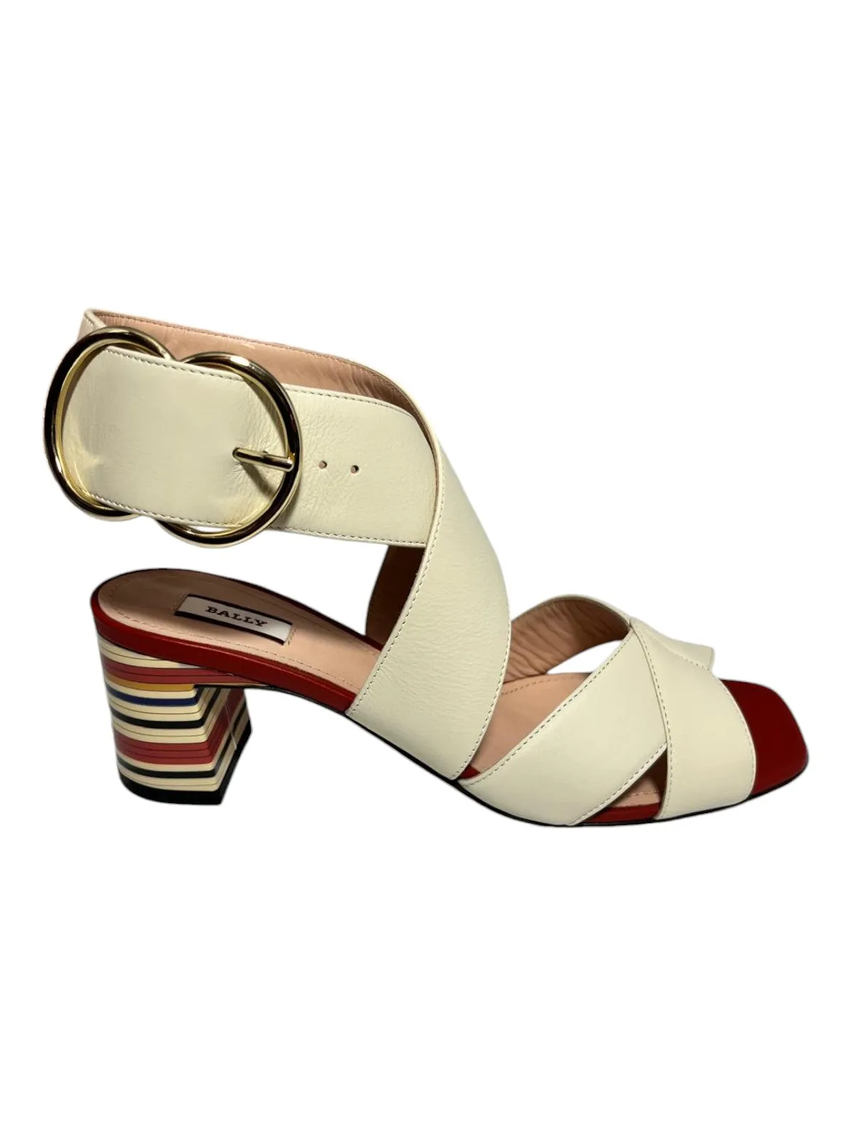 Bally Haylie 6225823 Ladies Bone Plain Leather Sandals
