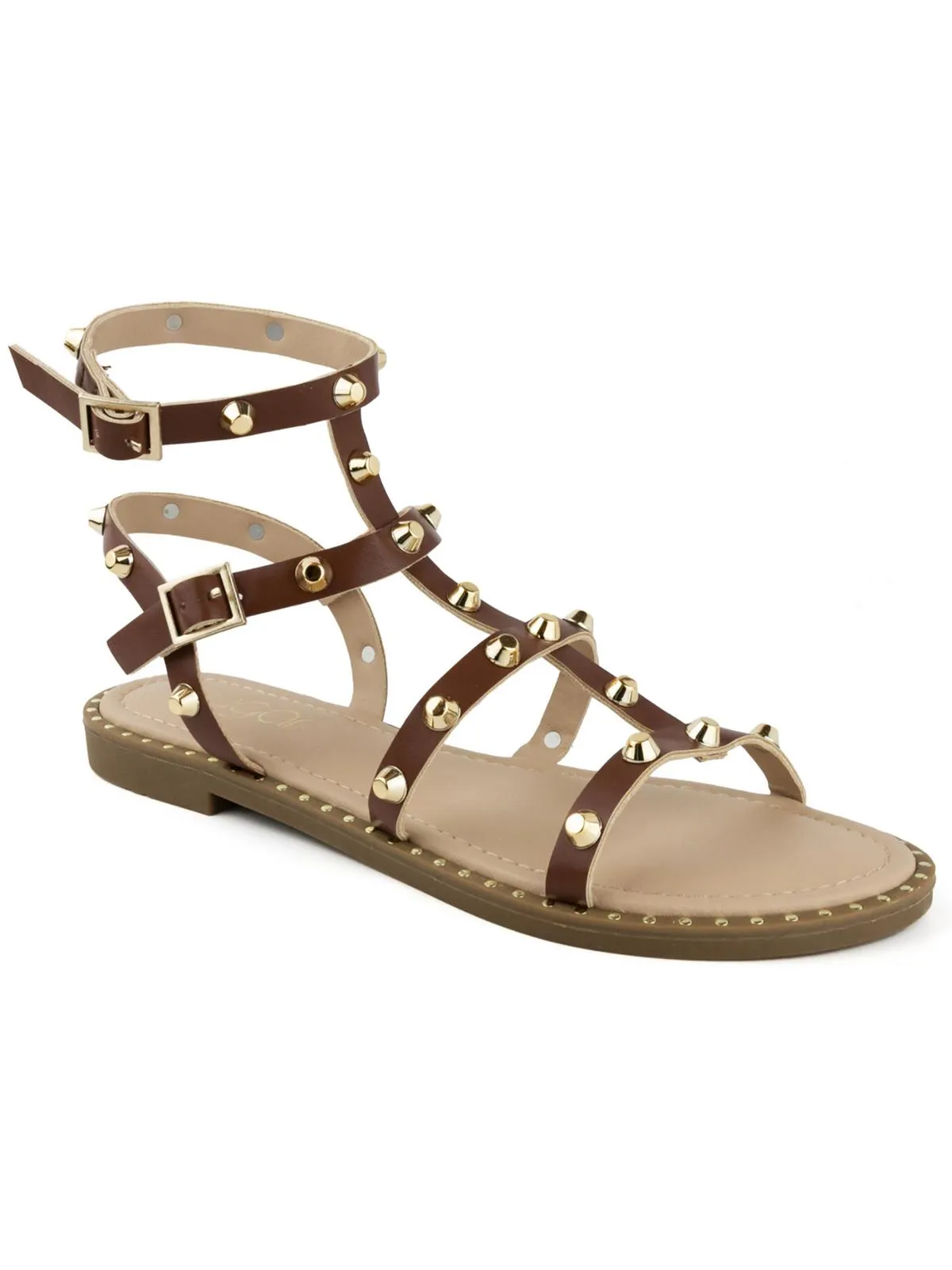 Bayridge Womens Studded Man Made Strappy Sandals