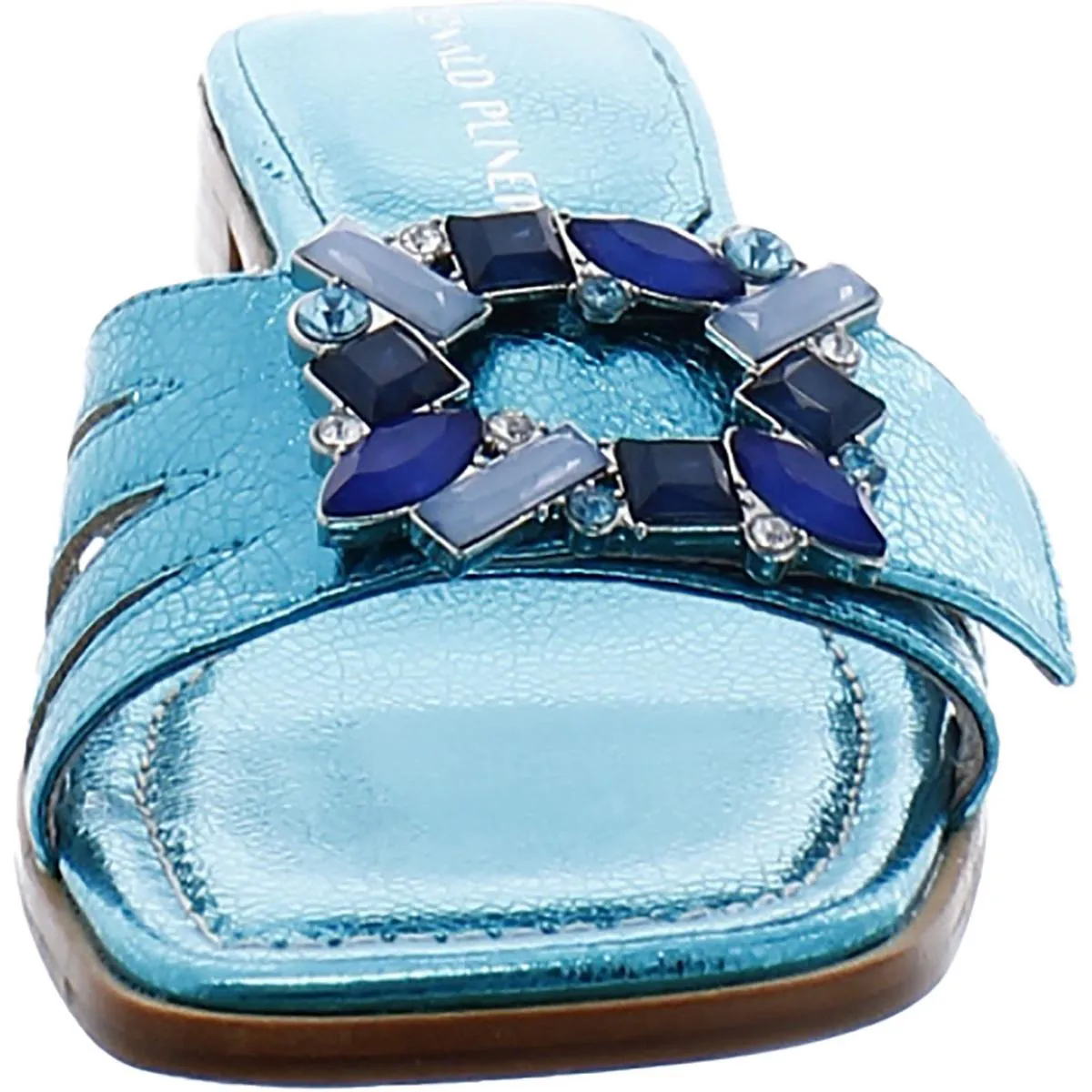 BELLAMY Womens Leather Slip On Slide Sandals