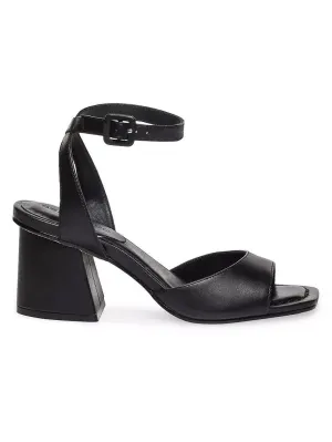 Bernardo Nyack Slide Women's 11 Black Leather Ankle Strap Heeled Sandal ZPO1274