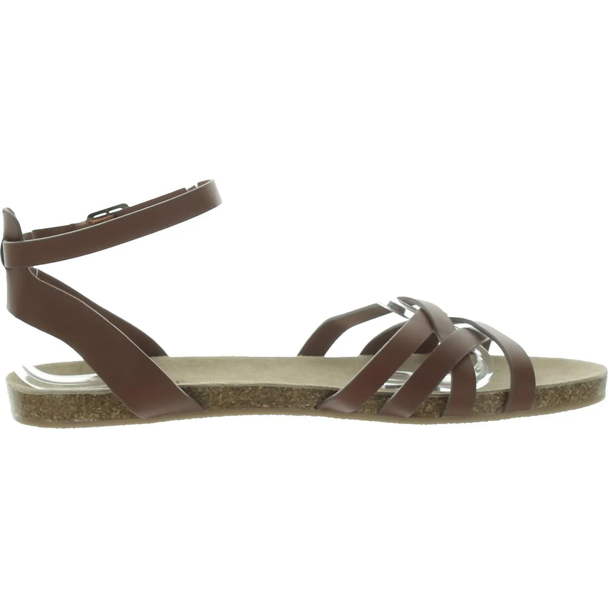 Beth Womens Leather Footbed Slide Sandals