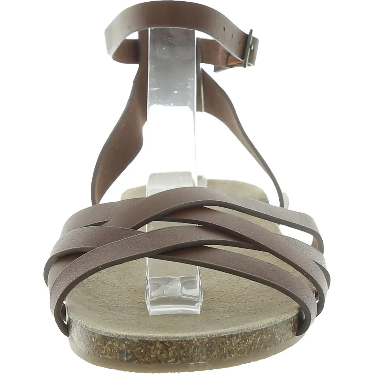 Beth Womens Leather Footbed Slide Sandals