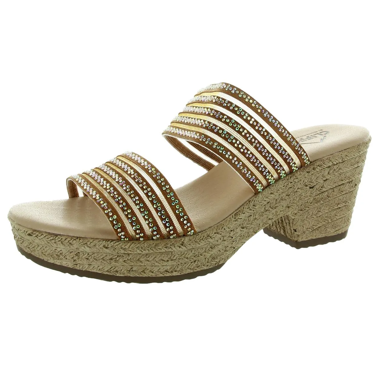Bia Womens Textured Rhinestone Espadrilles