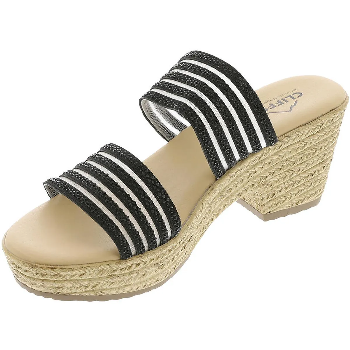 Bia Womens Textured Rhinestone Espadrilles