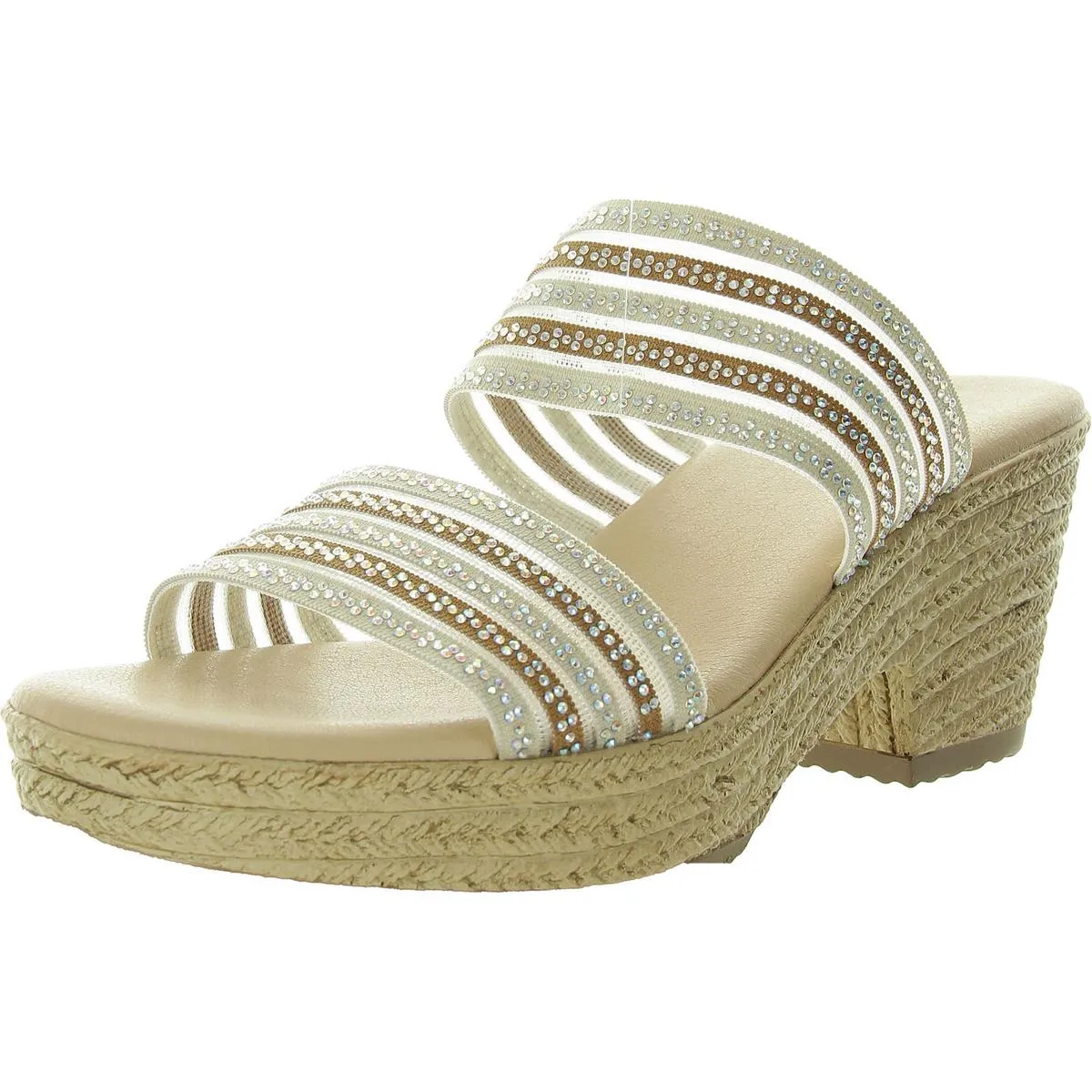 Bia Womens Textured Rhinestone Espadrilles