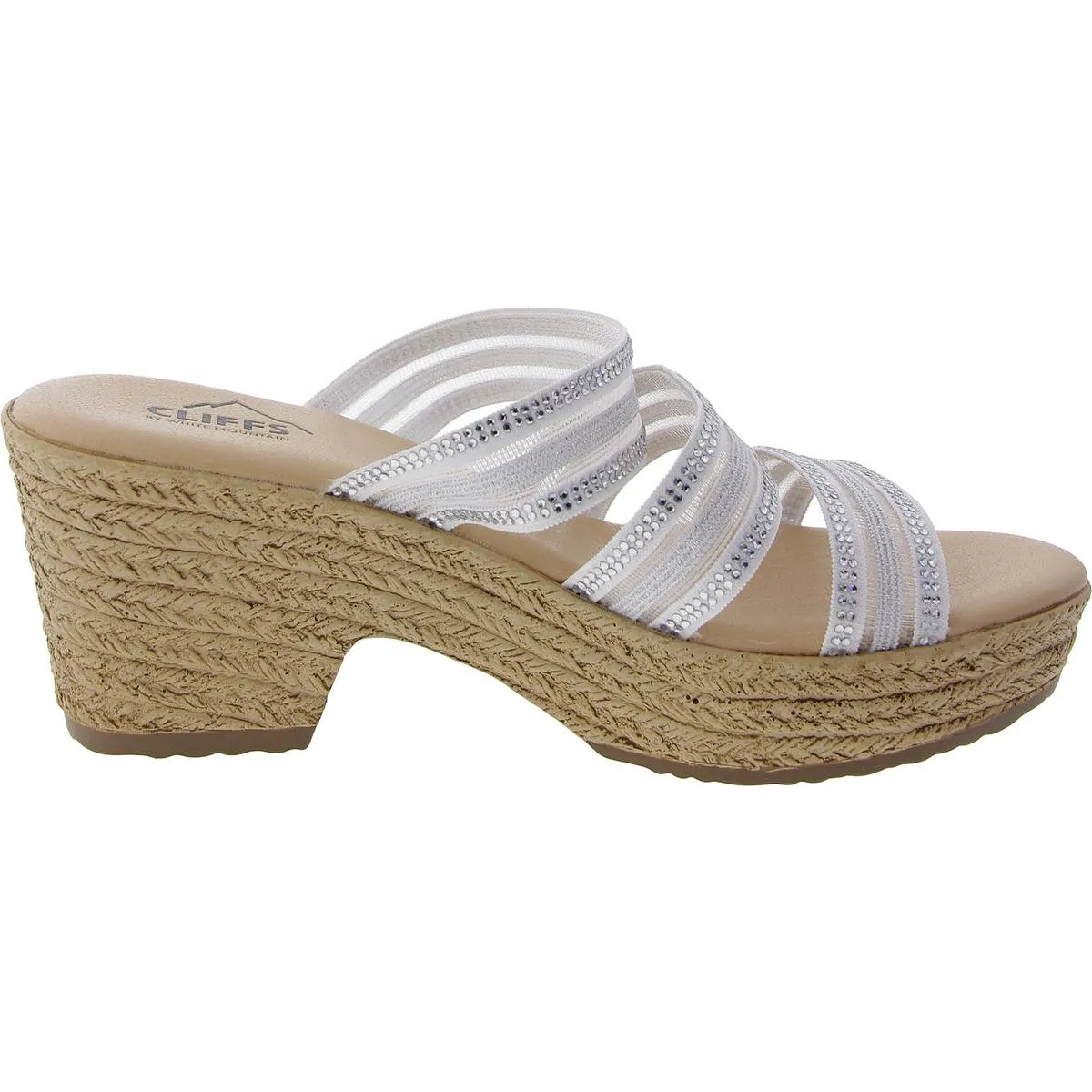 Bianna Womens Textured Mesh Block Heel