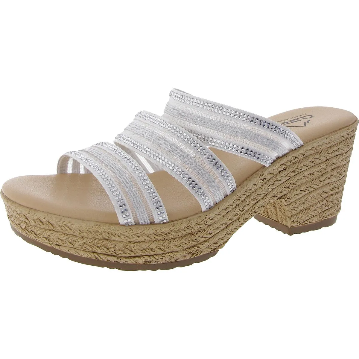 Bianna Womens Textured Mesh Block Heel