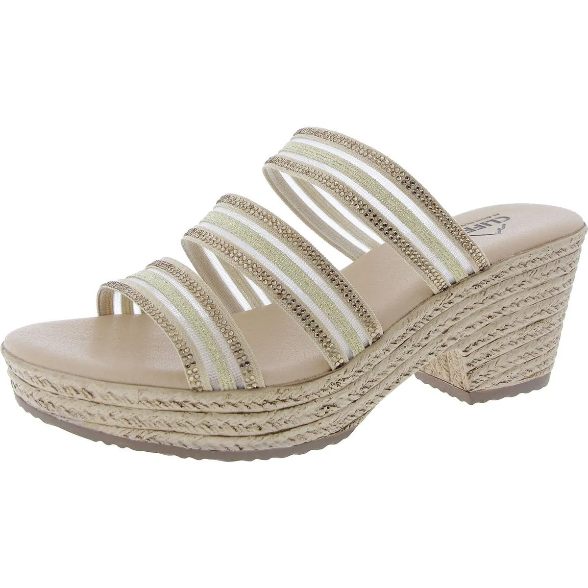 Bianna Womens Textured Mesh Block Heel