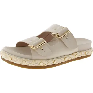 Bindie  Womens Studded Faux Leather Slide Sandals