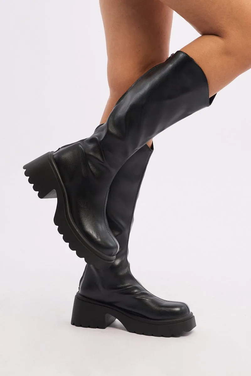 Black Knee High Boots